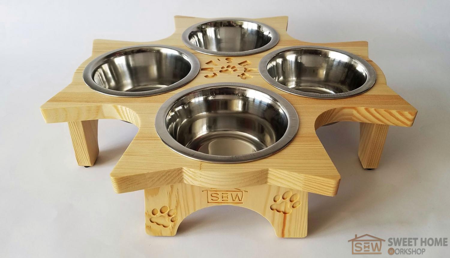 Feeder with 4 dishes PET'S BAR 