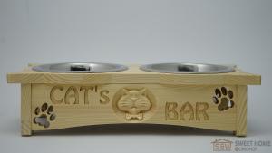Подставка с мисками PET's BAR для кошек 3D-Кот 
