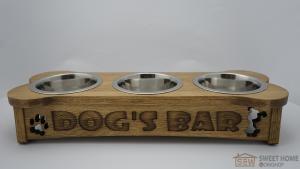 Dog feeder PET'S BAR "BONE with inscription" (3 dishes)