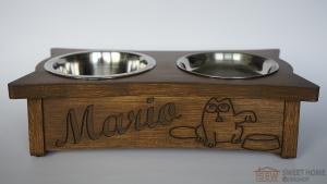 Feeder with dishes PET'S BAR Simon's Cat with individual inscription