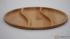 Oval dish for snacks with three compartments