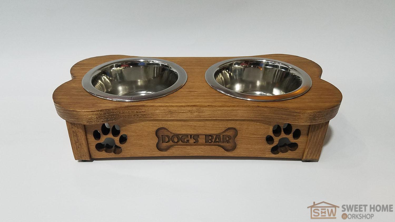 Feeder with dishes PET'S BAR for dogs Bone mini XS